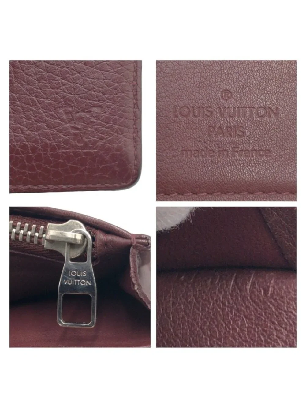Louis Vuitton Taurillon Portefeuille Brazza Brown Silver Leather Wallet Billfold